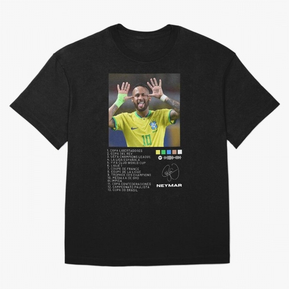 Neymar Brazil 10 Oversized T-Shirt Experience the Global Stage of FIFA World Cup 2026 USA Canada Mexico for Fans of CR7 and Spain and Netherlands, Bringing Football Festival Excitement, Trophy Ambitions, Country Rivalries and Star Player Buzz;