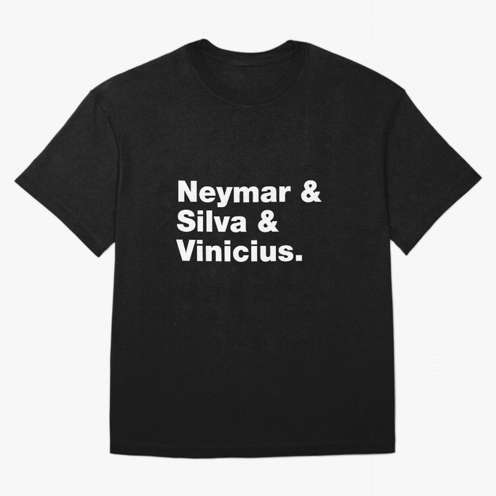 Neymar + Silva + Vinicius - Brazil Brazilian World Cup Squad Team Players Football Soccer Qatar WC 22 Oversized T-Shirt Celebrate Classic Football Spirit in FIFA World Cup 2026 Built around Cristiano Ronaldo, Argentina and Brazil Energy, Vintage