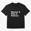 Neymar + Silva + Vinicius - Brazil Brazilian World Cup Squad Team Players Football Soccer Qatar WC 22 Oversized T-Shirt Celebrate Classic Football Spirit in FIFA World Cup 2026 Built around Cristiano Ronaldo, Argentina and Brazil Energy, Vintage