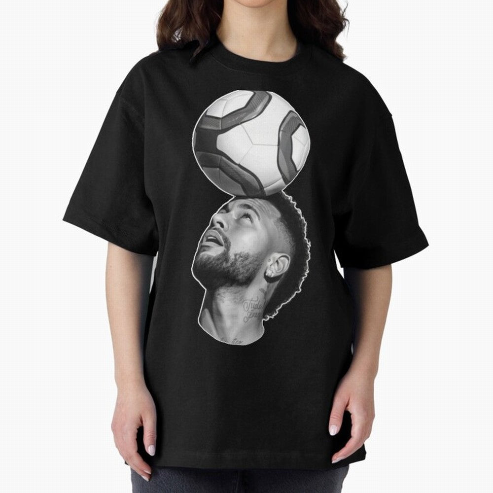 Neymar Jr. ¨C The Art of Balance Oversized T-Shirt Celebrate National Team Dreams in the FIFA World Cup 2026 USA Canada Mexico Journey through Neymar Highlights, Spain Pride, Sports Nostalgia, International Competition, Famous Players and