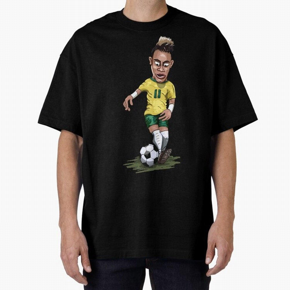 Mascot Cartoon Neymar Football Player Brazil Classic T-Shirt Relive Match Day Hype around FIFA World Cup 2026 USA Canada Mexico, Mbappe and Neymar, Spain, Goal Celebration Energy, Supporter Heritage, Football Icons and Worldwide Tournament Joy;