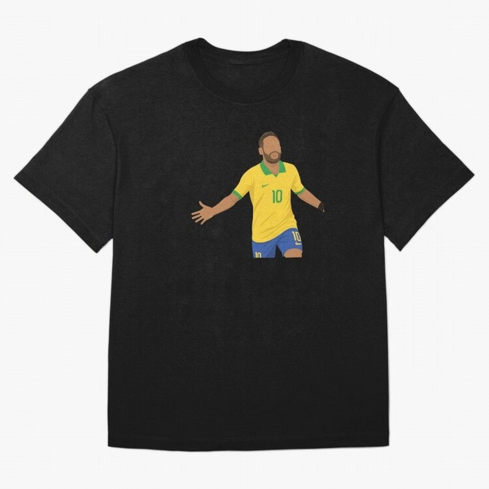 Neymar Jr in Yellow Glory Sticker Oversized T-Shirt Turn Up for Match Day Hype around FIFA World Cup 2026 USA Canada Mexico, Messi, Neymar and Mbappe, Spain, Sports Nostalgia, International Competition, Famous Players and Unforgettable Victories;