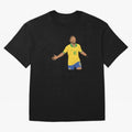 Neymar Jr in Yellow Glory Sticker Oversized T-Shirt Turn Up for Match Day Hype around FIFA World Cup 2026 USA Canada Mexico, Messi, Neymar and Mbappe, Spain, Sports Nostalgia, International Competition, Famous Players and Unforgettable Victories;