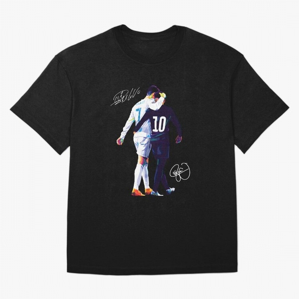 Cristiano Ronaldo and Neymar Jr Wpap Art Oversized T-Shirt Celebrate the Biggest Stage of the FIFA World Cup 2026 Group Stage Journey through Neymar Highlights, England and Germany Pride, Sports Nostalgia, International Competition, Famous Players