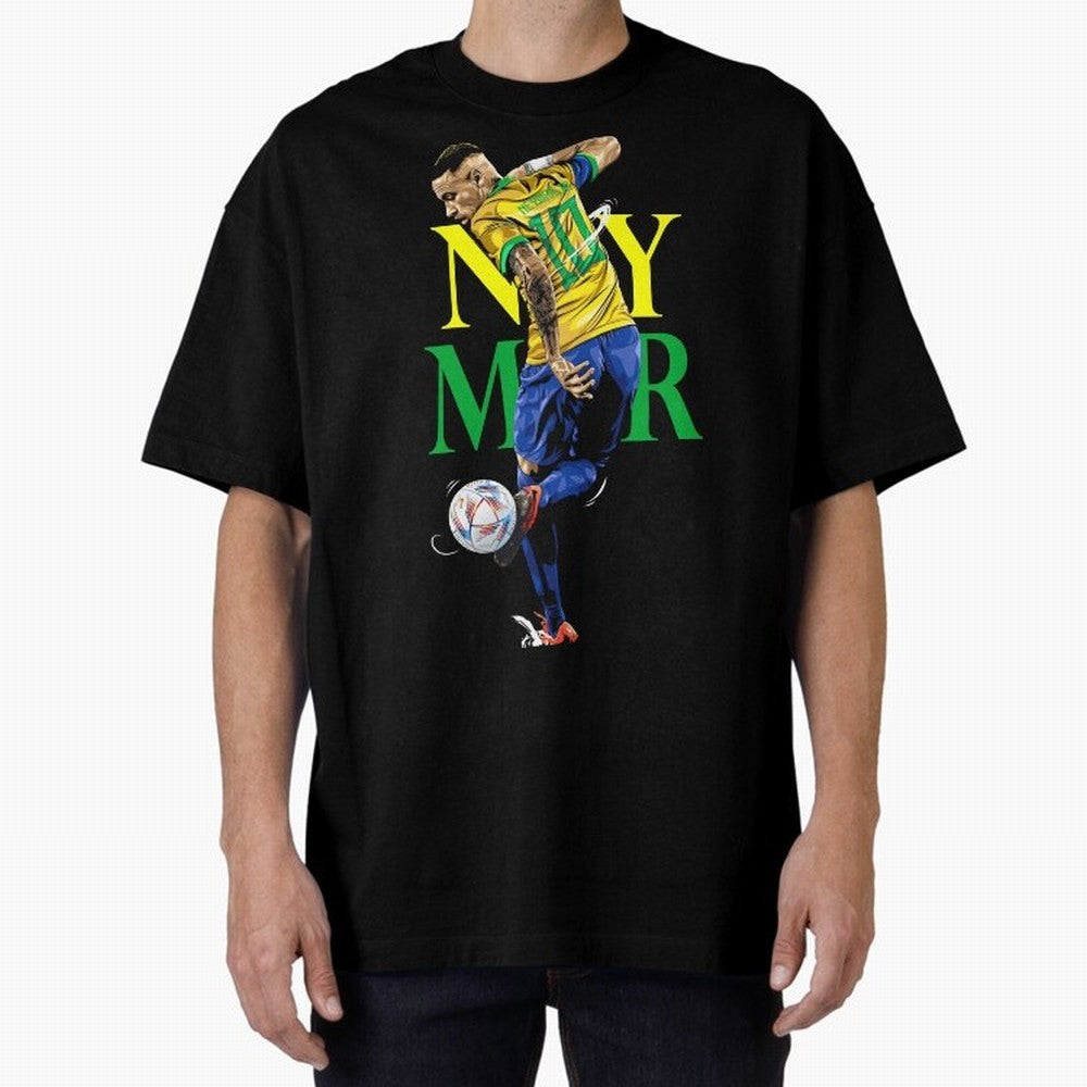 Neymar JR Brazil Oversized T-Shirt Celebrate Classic Football Spirit in FIFA World Cup 2026 USA Canada Mexico for Fans of Neymar and France and Portugal, Bringing Global Supporter Spirit, Legendary Goals, National Colors and Tournament Celebration;