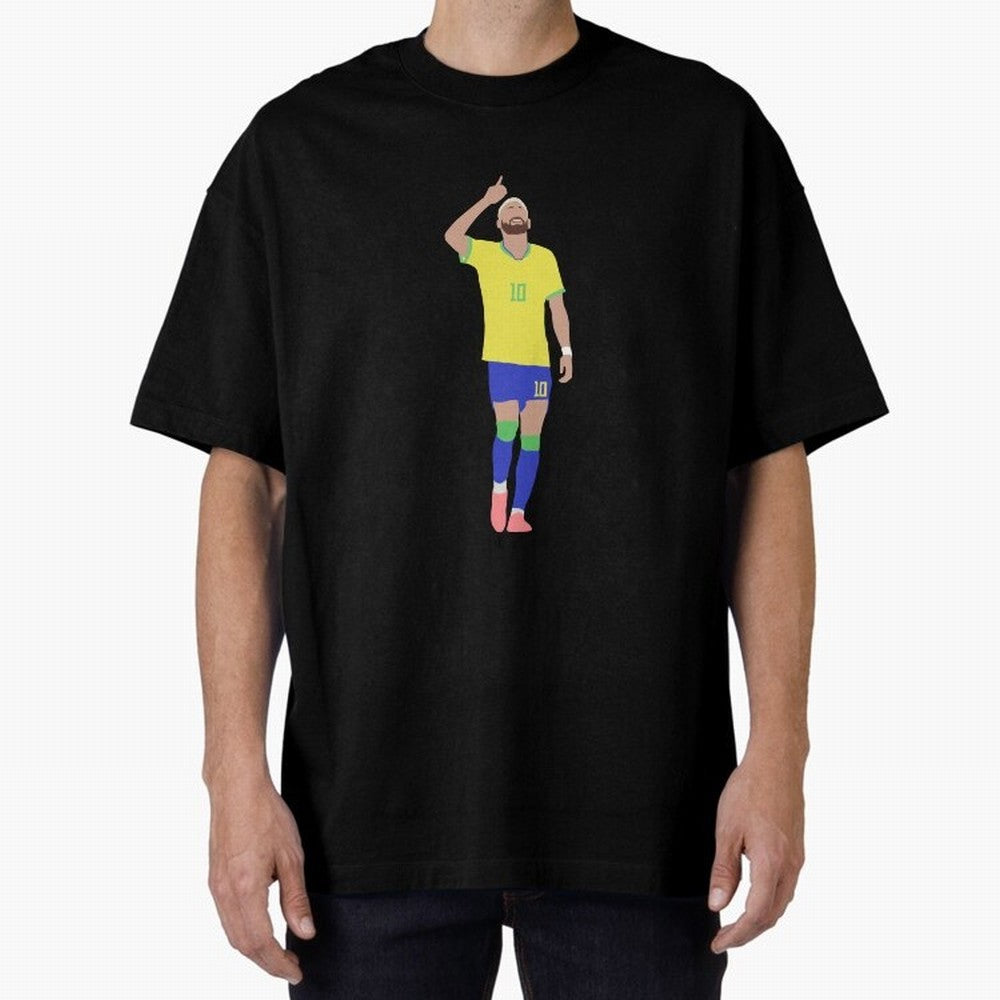 Neymar Brazil Football Captain Oversized T-Shirt Celebrate the Next Chapter of FIFA World Cup 2026 Group Stage Spirit, Highlighting Spain, Messi, Neymar and Mbappe, Stadium Memories, Football Loyalty, International Chants and Championship