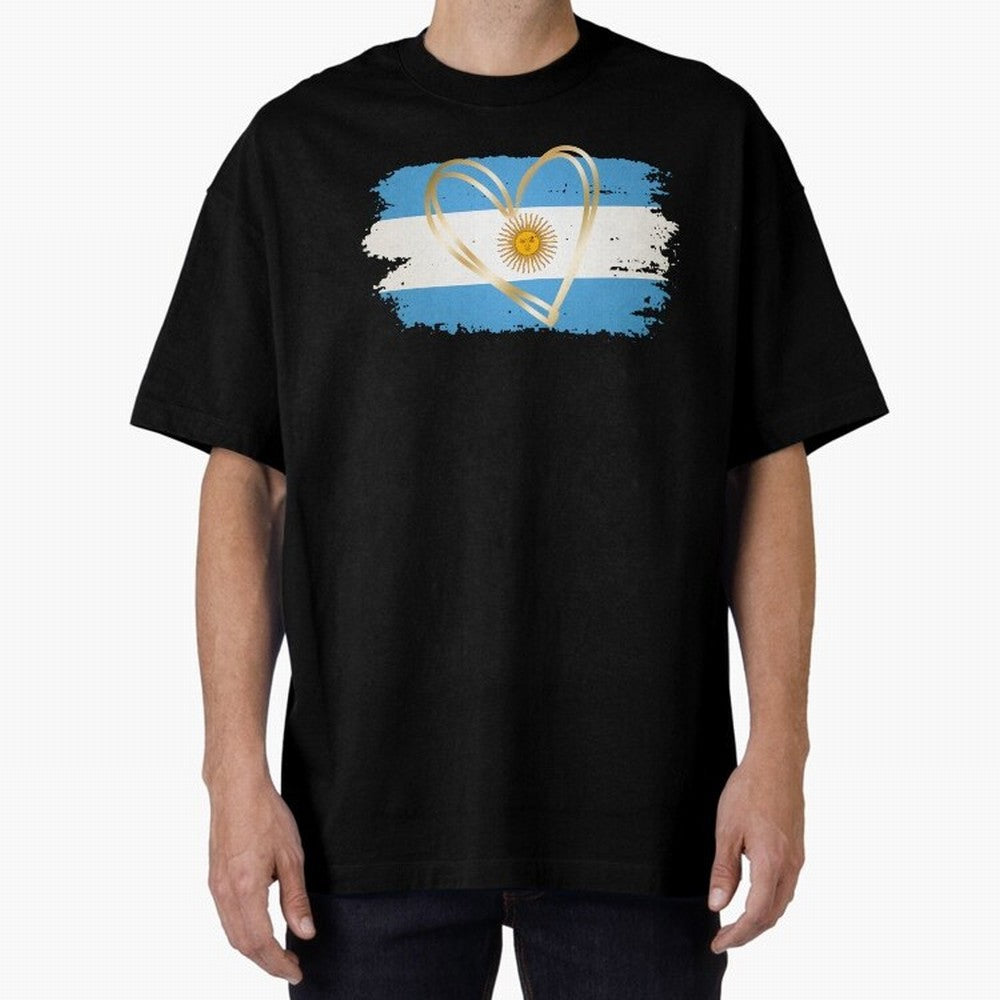 ARGENTINA FLAG WITH GOLDEN HEART Classic T-Shirt Upgrade FIFA World Cup 2026 Made for Mbappe and Neymar, Germany Energy, Stadium Memories, Football Loyalty, International Chants and Championship Tradition; Great for Supporters Who Love Legendary