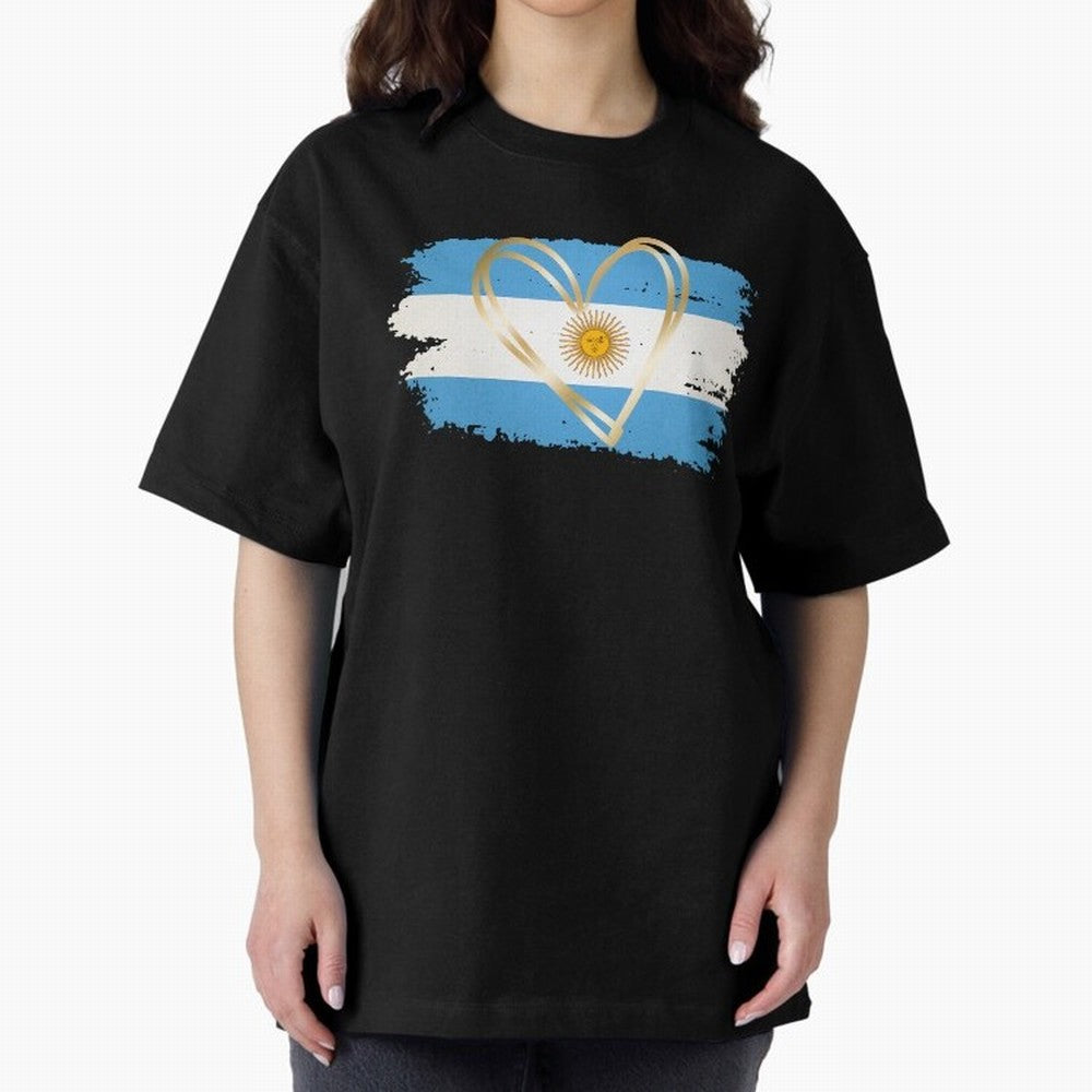 ARGENTINA FLAG WITH GOLDEN HEART Classic T-Shirt Upgrade FIFA World Cup 2026 Made for Mbappe and Neymar, Germany Energy, Stadium Memories, Football Loyalty, International Chants and Championship Tradition; Great for Supporters Who Love Legendary