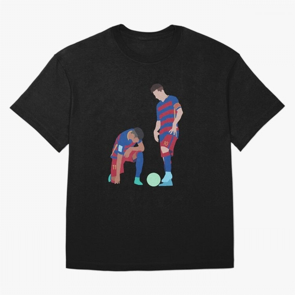 Messi and Neymar Football Free Kick Classic T-Shirt Back the Journey through FIFA World Cup 2026 USA Canada Mexico for Fans of Messi and Portugal, Spain and Germany, Bringing Sports Nostalgia, International Competition, Famous Players and