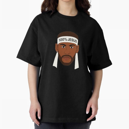 100% JESUS Neymar Inspired Minimalist Art Oversized T-Shirt Embrace Match Day Hype around FIFA World Cup 2026, Messi, England and Germany, Fan Favorite Moments, National Team Passion, Big Match Drama and Soccer History; Built for Supporters Chasing