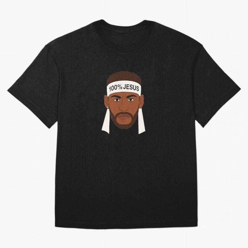 100% JESUS Neymar Inspired Minimalist Art Oversized T-Shirt Embrace Match Day Hype around FIFA World Cup 2026, Messi, England and Germany, Fan Favorite Moments, National Team Passion, Big Match Drama and Soccer History; Built for Supporters Chasing