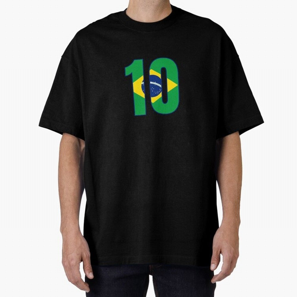 10 - Neymar JR - Brazil Flag Classic T-Shirt Represent the Passion of Global Football Passion for FIFA World Cup 2026, Inspired by Neymar, Haaland and Cristiano Ronaldo, France and Portugal, Championship Spirit, Famous Goals, Roaring Crowds and