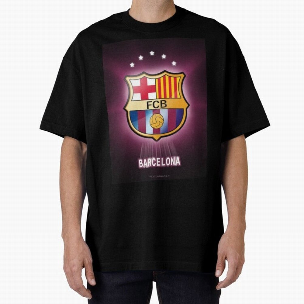 barcelona Oversized T-Shirt Step into FIFA World Cup 2026 Group Stage Spirit, Filled with Argentina, Haaland and Mbappe, Worldwide Fan Energy, Dramatic Goals, Stadium Lights and Championship Celebrations; Great for Watch Parties, Sports Bars,