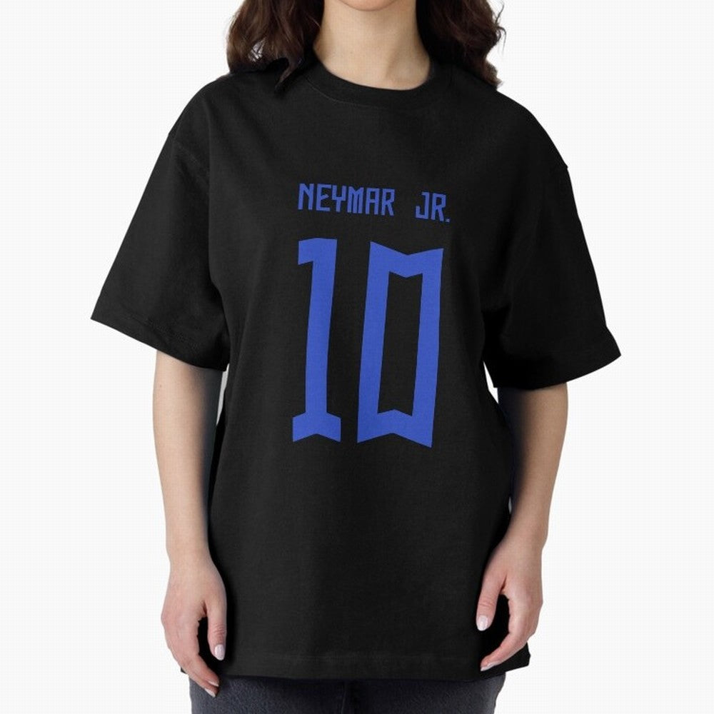 Neymar Jr Brazil White Jersey 2023 Oversized T-Shirt Show Love for Legendary Goals in FIFA World Cup 2026 Driven by Mbappe, Portugal, Spain and Germany Energy, Football Passion, Legendary Performances, Festival Vibes and Supporter Community; Ideal