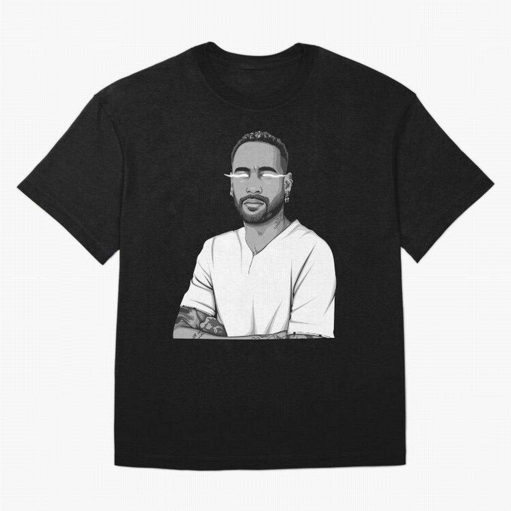 Neymar Jr. Black and White Version Oversized T-Shirt Create FIFA World Cup 2026 Group Stage Driven by Neymar, France Energy, Match Day Excitement, Supporter Culture, Golden Goals and Global Football Passion; Great for Supporters Who Love Legendary