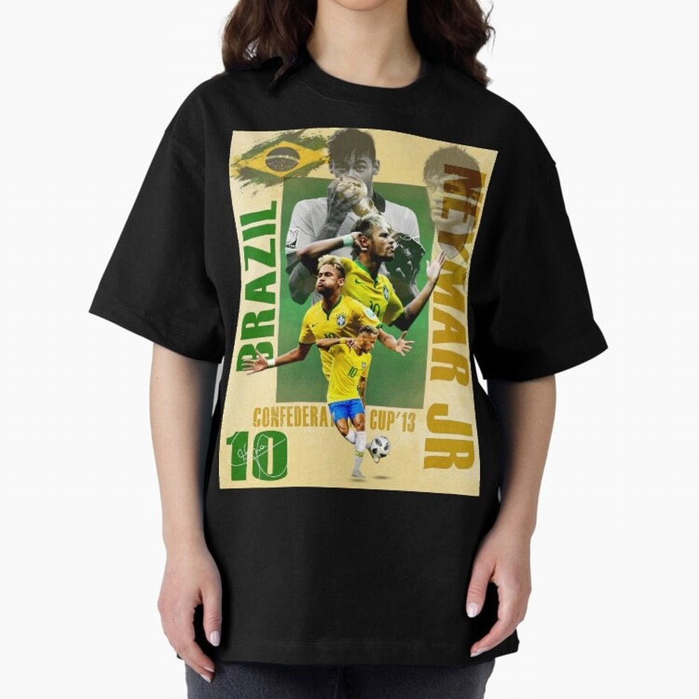 Neymar Jr Brazil World Cup Poster, Soccer Football Wall Art Print Decor Premium T-Shirt Mark FIFA World Cup 2026 Group Stage Spirit, Connected to Brazil, Portugal and Argentina, Mbappe and Neymar, Classic Soccer Heritage, Championship Pressure, Fan