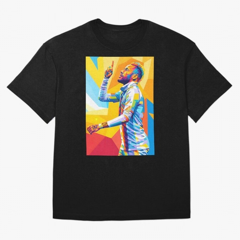 Neymar Pop Art Oversized T-Shirt Celebrate Classic Football Spirit in FIFA World Cup 2026 for Fans of Messi and Cristiano Ronaldo and England and Germany, Bringing Supporter Pride, Iconic Celebrations, Legendary Names and Global Match Day Energy;