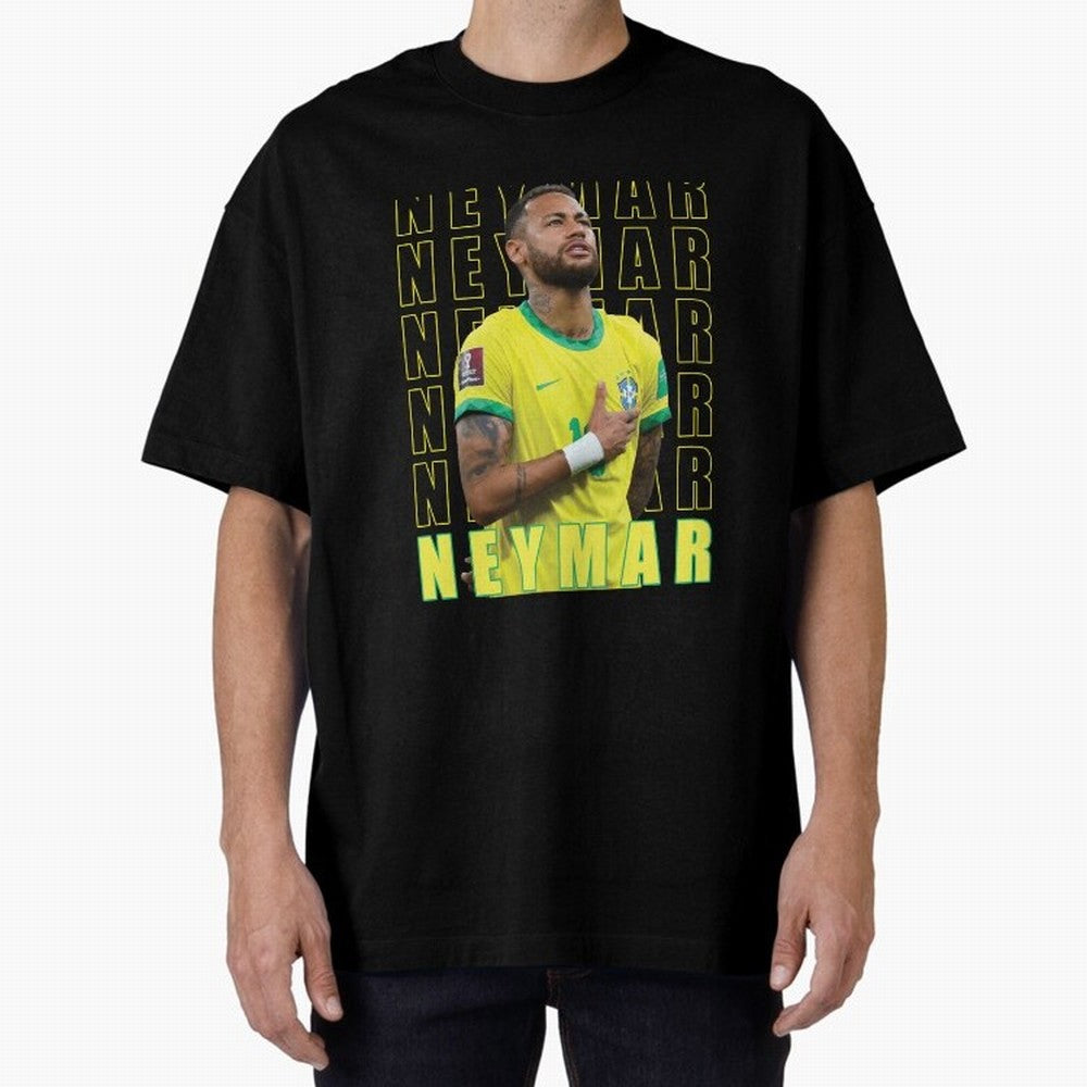 Neymar Brazil Design Oversized T-Shirt Celebrate the Next Chapter of FIFA World Cup 2026 Group Stage Celebrating Neymar, Portugal Energy, Supporter Pride, Iconic Celebrations, Legendary Names and Global Match Day Energy; Great for Watch Parties,