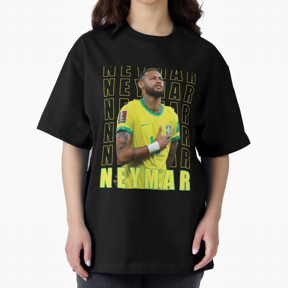Neymar Brazil Design Oversized T-Shirt Celebrate the Next Chapter of FIFA World Cup 2026 Group Stage Celebrating Neymar, Portugal Energy, Supporter Pride, Iconic Celebrations, Legendary Names and Global Match Day Energy; Great for Watch Parties,