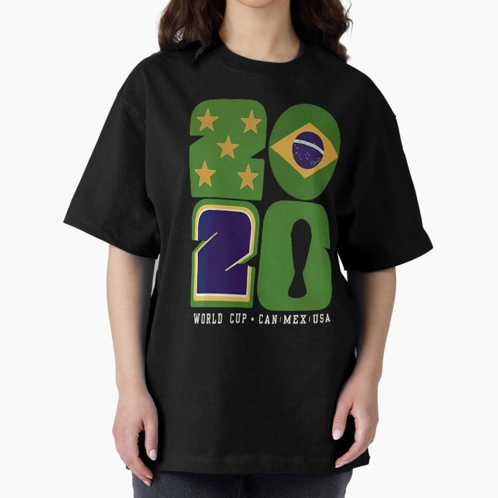 Brazil Football World Cup 2026 - Can Mex Usa Typography Essential T-Shirt Celebrate Supporters United by Match Day Hype around FIFA World Cup 2026, Messi, Neymar and Mbappe, Spain and Netherlands, Retro Football Energy, Iconic Rivalries, Trophy