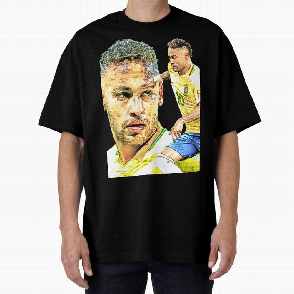 Neymar Futbol Oversized T-Shirt Show Passion for the Stars of Global Football Passion for FIFA World Cup 2026 Group Stage, Capturing CR7, Argentina and Brazil, Goal Celebration Energy, Supporter Heritage, Football Icons and Worldwide Tournament
