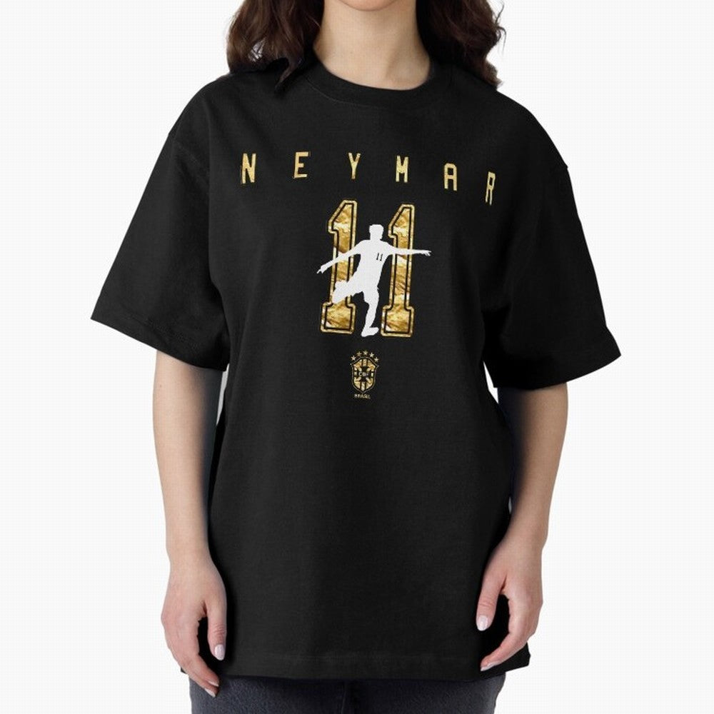 Neymar Gold Design Classic T-Shirt Upgrade FIFA World Cup 2026 Spirit, Capturing France and Portugal, Messi, Sports Nostalgia, International Competition, Famous Players and Unforgettable Victories; Perfect for People Who Love Argentina, Brazil,