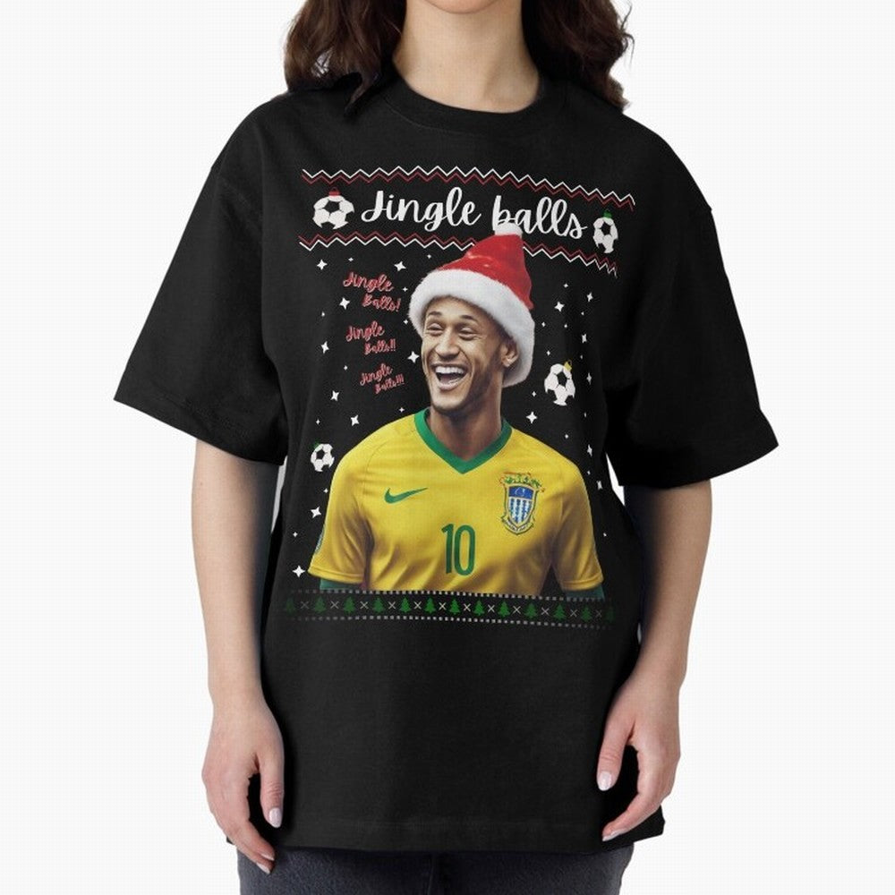 Jingle Balls Christmas Football Fan Art with Santa Neymar Active T-Shirt Experience the Global Stage of FIFA World Cup 2026 USA Canada Mexico for Fans of CR7 and Spain and Netherlands, Bringing Football Festival Excitement, Trophy Ambitions,
