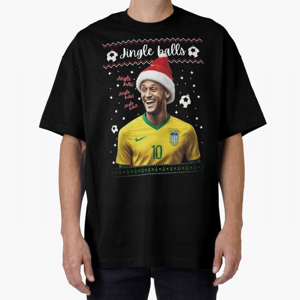 Jingle Balls Christmas Football Fan Art with Santa Neymar Active T-Shirt Experience the Global Stage of FIFA World Cup 2026 USA Canada Mexico for Fans of CR7 and Spain and Netherlands, Bringing Football Festival Excitement, Trophy Ambitions,