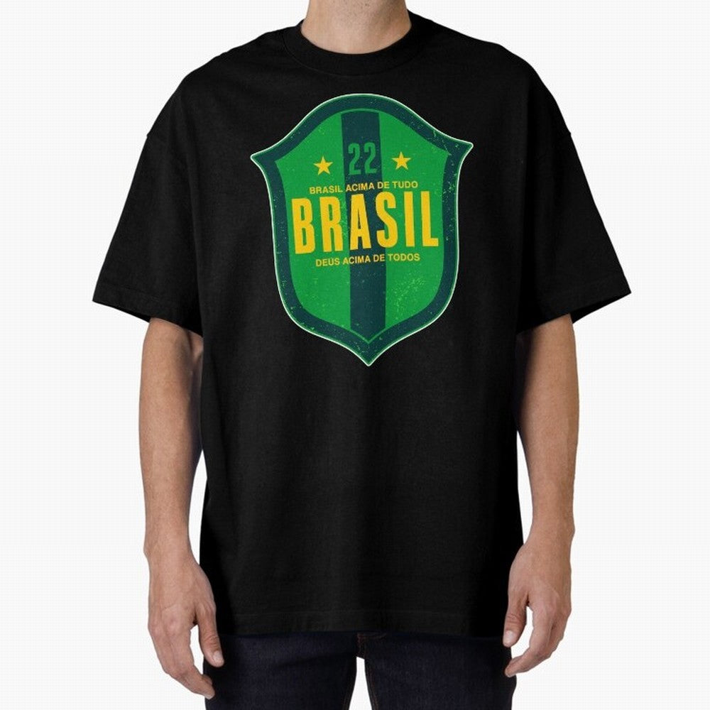 BRAS?O BRASIL 22 Oversized T-Shirt Embrace FIFA World Cup 2026 Group Stage Spirit, Filled with England, Cristiano Ronaldo, Football History, Final Match Energy, Crowd Noise and Once in a Lifetime Moments; Built for Supporters Chasing Trophy Dreams,