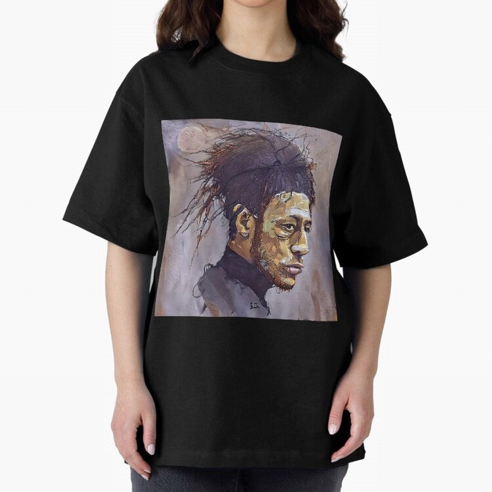 sketch of Neymar Oversized T-Shirt Honor the Beautiful Game during Global Football Passion for FIFA World Cup 2026 Group Stage, Built around CR7, Portugal, Spain and Germany, Championship Spirit, Famous Goals, Roaring Crowds and International