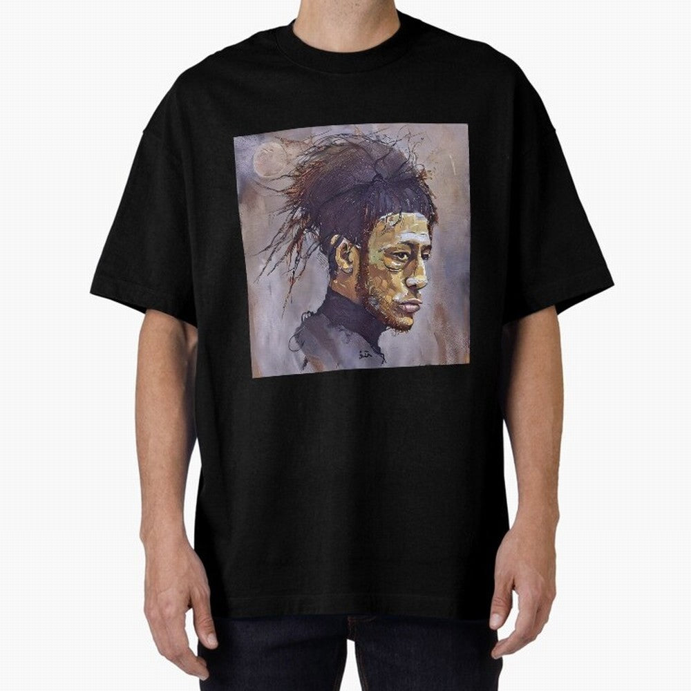 sketch of Neymar Oversized T-Shirt Honor the Beautiful Game during Global Football Passion for FIFA World Cup 2026 Group Stage, Built around CR7, Portugal, Spain and Germany, Championship Spirit, Famous Goals, Roaring Crowds and International