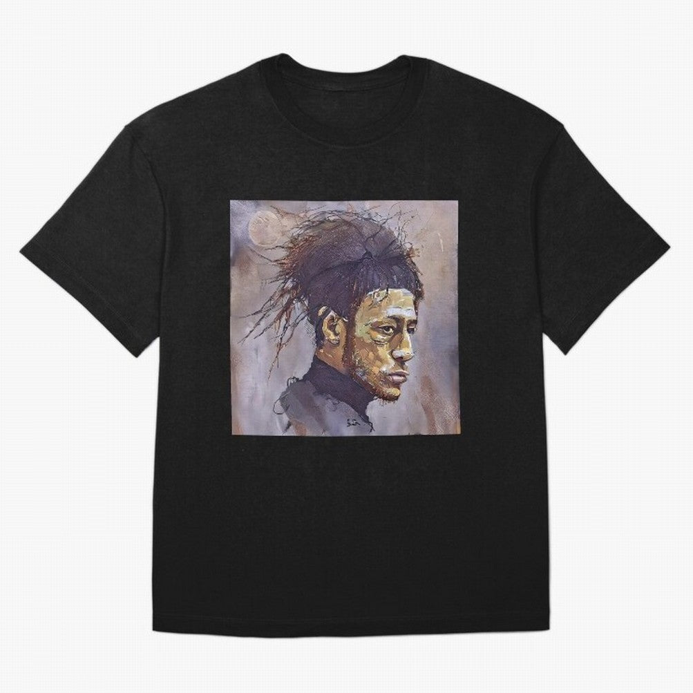 sketch of Neymar Oversized T-Shirt Honor the Beautiful Game during Global Football Passion for FIFA World Cup 2026 Group Stage, Built around CR7, Portugal, Spain and Germany, Championship Spirit, Famous Goals, Roaring Crowds and International