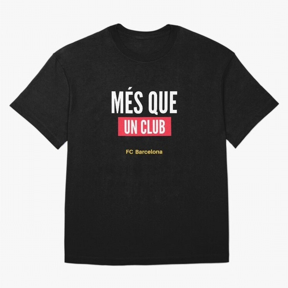 Mes Que Un Club FC BARCELONA Classic T-Shirt Show Passion for the Stars of Match Day Hype around FIFA World Cup 2026 USA Canada Mexico, Messi, CR7 and Mbappe, England, France and Netherlands, Retro Football Energy, Iconic Rivalries, Trophy Chase