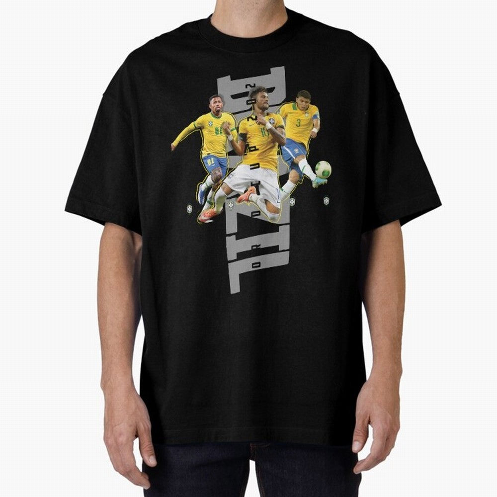 Brazil World cup 2022 Oversized T-Shirt Bring Retro Soccer Energy to FIFA World Cup 2026 USA Canada Mexico Spirit, Inspired by Portugal, Spain and Germany, Mbappe and Neymar, Soccer Culture, Superstar Moments, National Team Dreams and Competitive