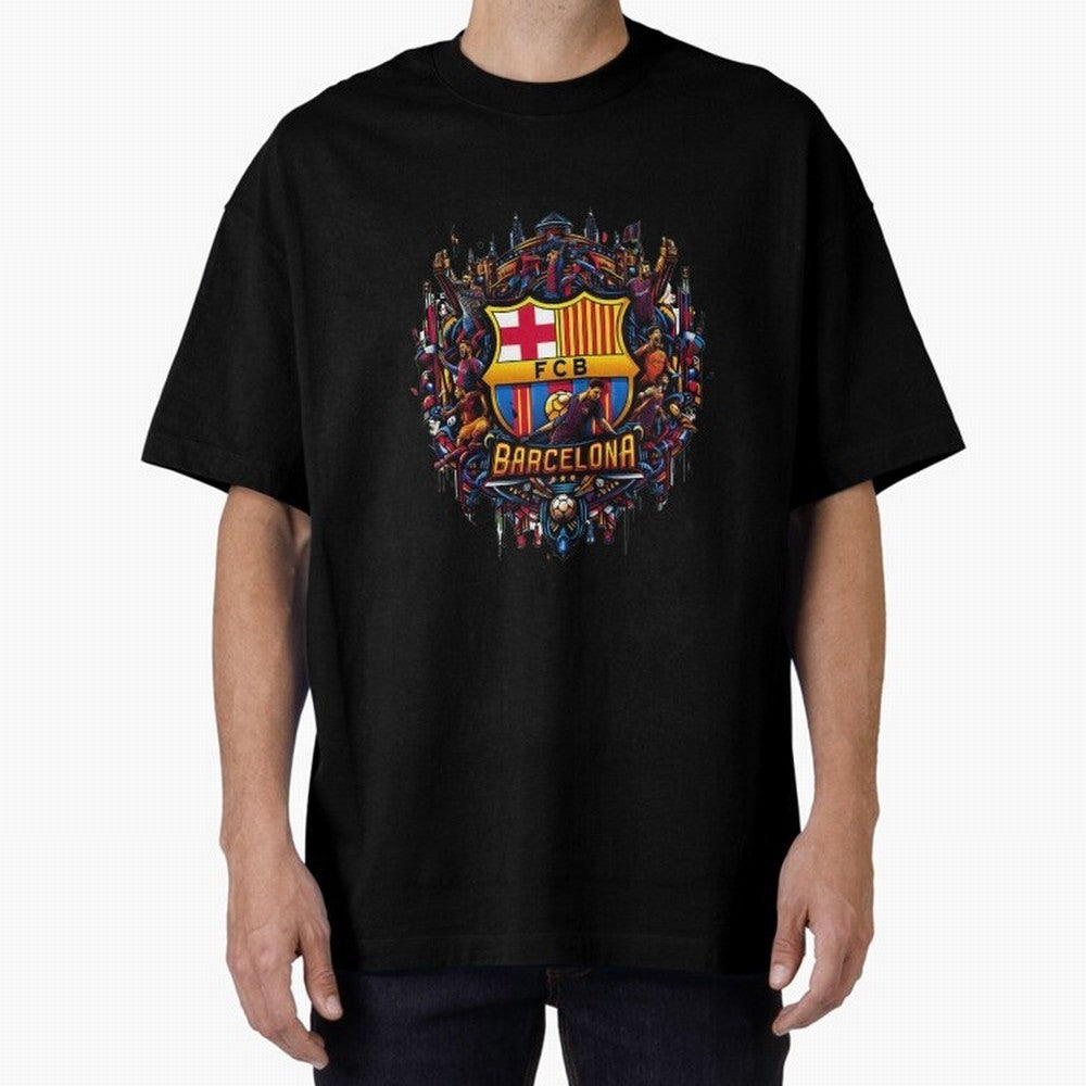 Barcelona - the temple of soccer Oversized T-Shirt Join the Global Buzz around Match Day Hype around FIFA World Cup 2026 Group Stage, Haaland, England, Vintage Soccer Flavor, Modern Football Stars, National Flags and Final Night Emotion; Ideal for