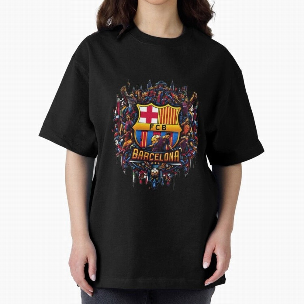 Barcelona - the temple of soccer Oversized T-Shirt Join the Global Buzz around Match Day Hype around FIFA World Cup 2026 Group Stage, Haaland, England, Vintage Soccer Flavor, Modern Football Stars, National Flags and Final Night Emotion; Ideal for