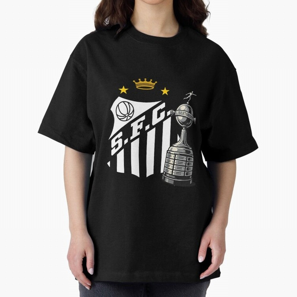 Santos Of Brazil With The Libertadores Cup Oversized T-Shirt Bring International Match Energy to FIFA World Cup 2026 Made for Neymar, Haaland and Cristiano Ronaldo, Argentina, France and Brazil Energy, Fan Favorite Moments, National Team Passion,