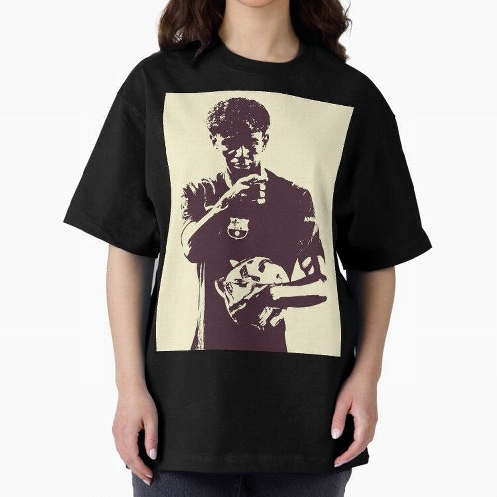 Lamine Yamal black and white Oversized T-Shirt Wear the Spirit of the FIFA World Cup 2026 USA Canada Mexico Journey through Cristiano Ronaldo, Haaland and CR7 Highlights, Germany Pride, Sports Nostalgia, International Competition, Famous Players
