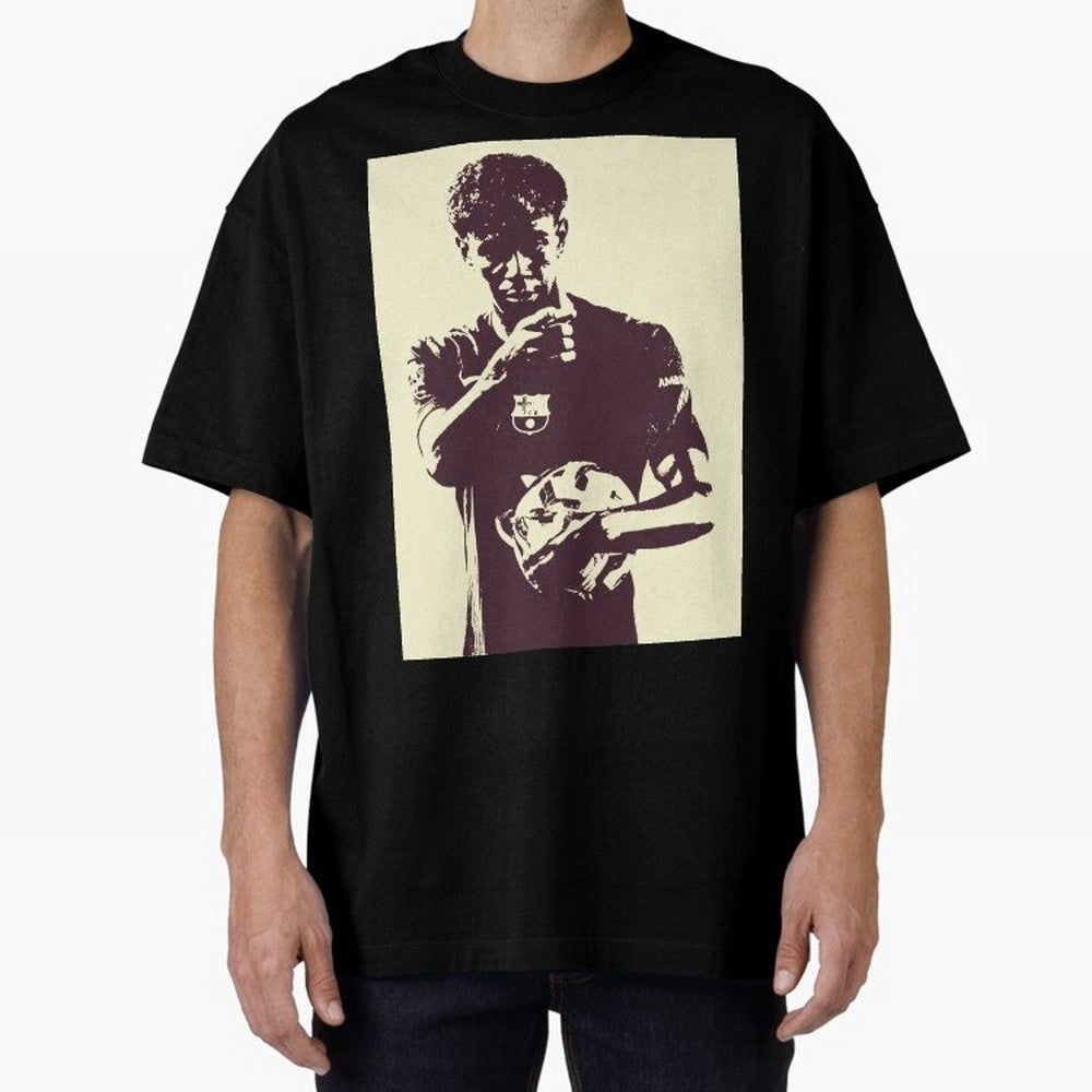 Lamine Yamal black and white Oversized T-Shirt Wear the Spirit of the FIFA World Cup 2026 USA Canada Mexico Journey through Cristiano Ronaldo, Haaland and CR7 Highlights, Germany Pride, Sports Nostalgia, International Competition, Famous Players