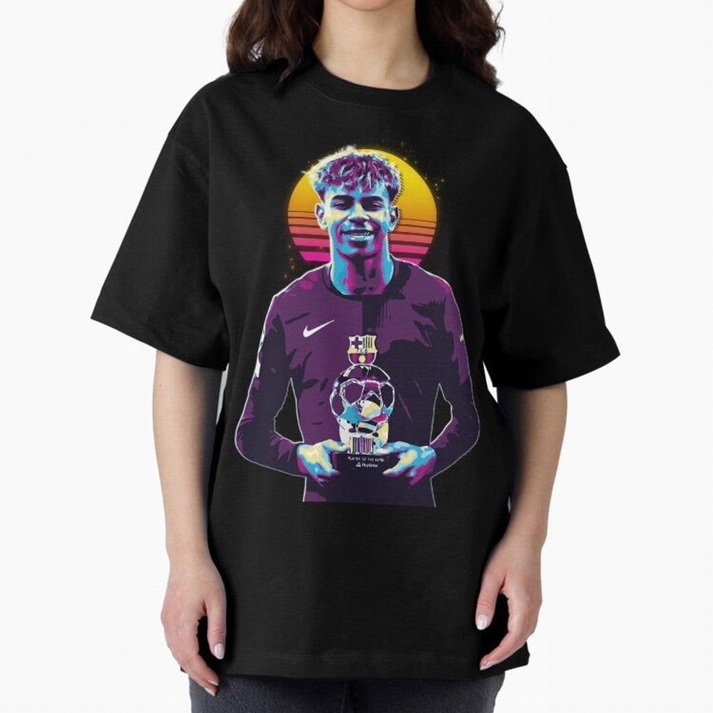 Lamine Yamal holding the trophy Classic T-Shirt Showcase FIFA World Cup 2026 Group Stage Built around CR7 and Messi, Spain Energy, Goal Celebration Energy, Supporter Heritage, Football Icons and Worldwide Tournament Joy; Created for Match Day