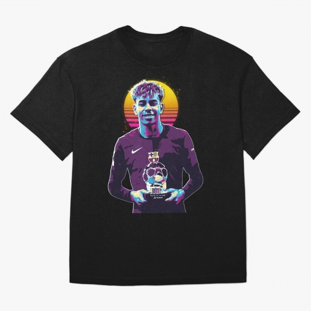 Lamine Yamal holding the trophy Classic T-Shirt Showcase FIFA World Cup 2026 Group Stage Built around CR7 and Messi, Spain Energy, Goal Celebration Energy, Supporter Heritage, Football Icons and Worldwide Tournament Joy; Created for Match Day