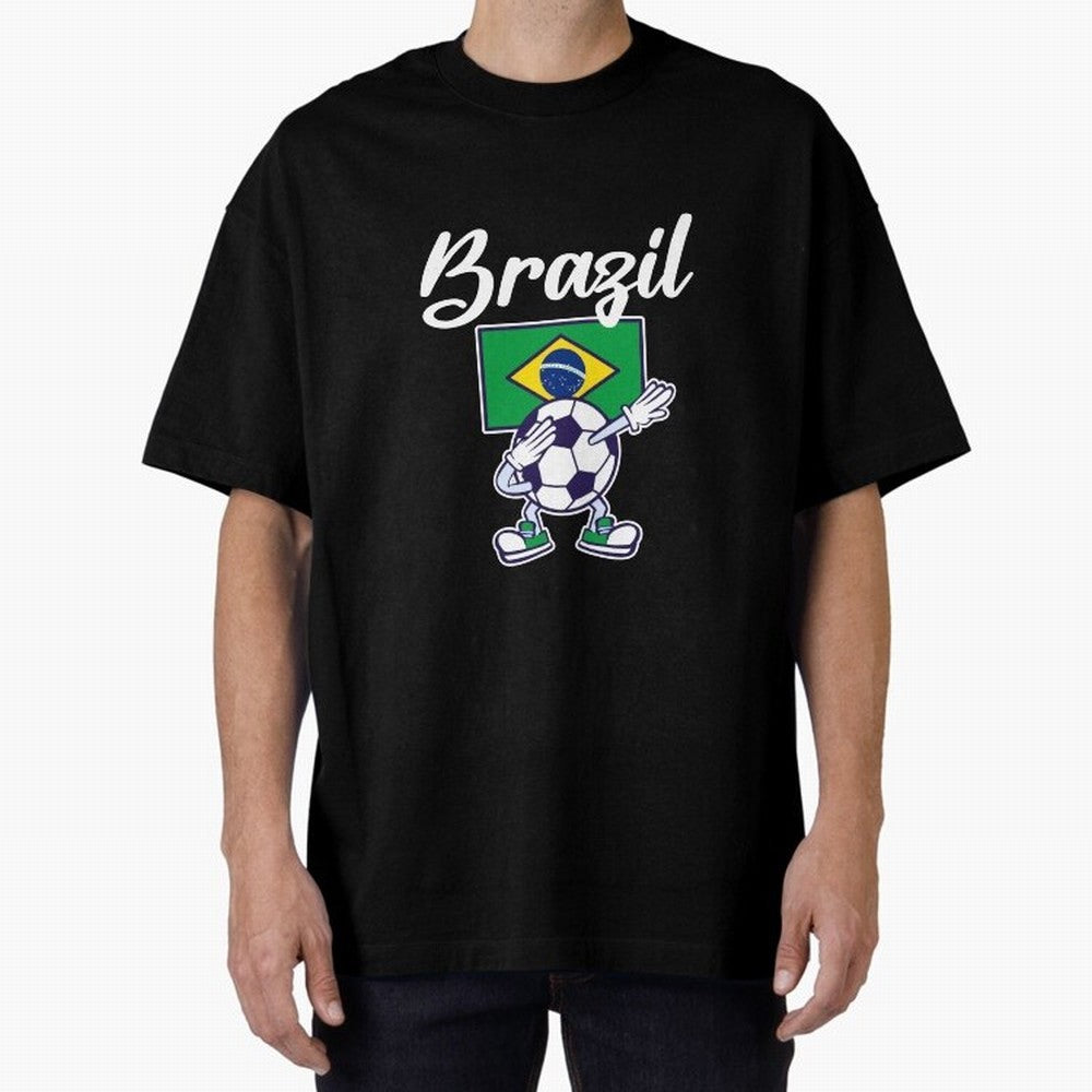 BRAZIL - Dabbing Football Soccer Ball - BRAZIL Classic T-Shirt Bring Legendary Rivalry Energy to Match Day Hype around FIFA World Cup 2026 Group Stage, Messi and Cristiano Ronaldo, France and Portugal, Sports Nostalgia, International Competition,