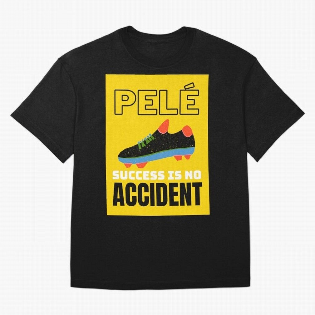 Pele Quote Success Is No Accident Graphic Classic T-Shirt Feel FIFA World Cup 2026 Group Stage Spirit, Driven by Portugal, Spain and Germany, CR7 and Messi, Tournament Hype, Historic Matchups, Family Viewing Parties and Global Sports Pride; Perfect