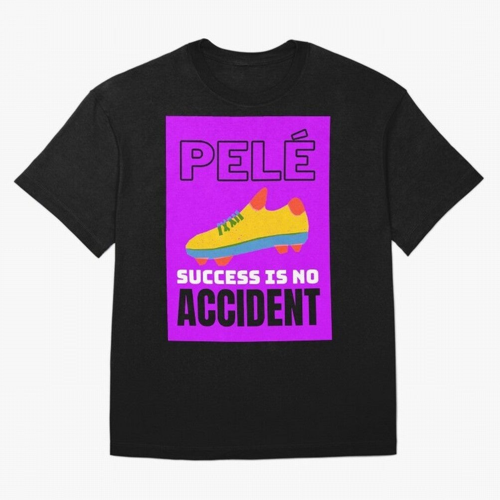 Pele Quote Success Is No Accident Graphic Classic T-Shirt Celebrate Golden Goal Energy in FIFA World Cup 2026 USA Canada Mexico Spirit, Inspired by Brazil, Messi and Cristiano Ronaldo, Classic Soccer Heritage, Championship Pressure, Fan Loyalty and