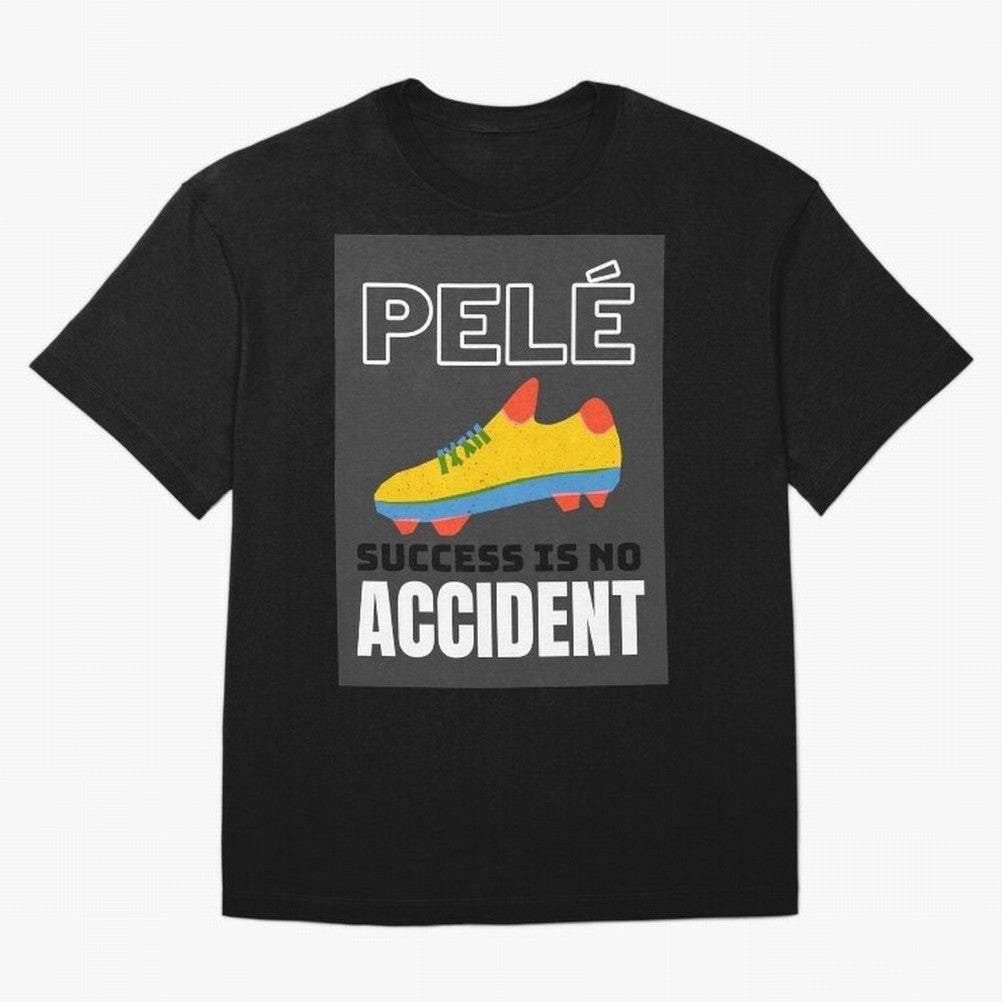 Pele Quote Success Is No Accident Graphic Classic T-Shirt Build FIFA World Cup 2026 Group Stage Spirit, with Brazil, Cristiano Ronaldo, Haaland and CR7, Retro Football Energy, Iconic Rivalries, Trophy Chase Drama and Stadium Atmosphere; Built for