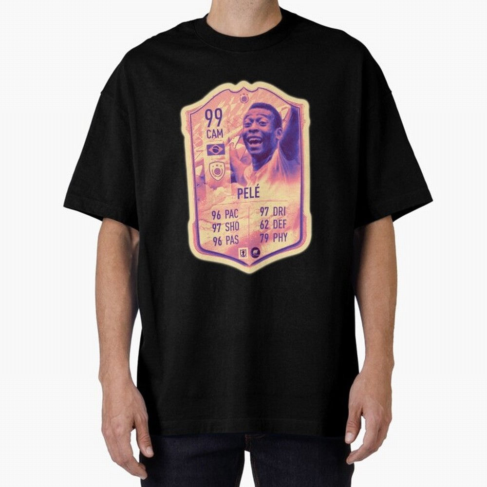 Pele Oversized T-Shirt Show Championship Spirit for Match Day Hype around FIFA World Cup 2026 USA Canada Mexico, Messi, Neymar and Mbappe, England, Stadium Chants, National Pride, Trophy Dreams and Unforgettable Football Memories; Perfect for