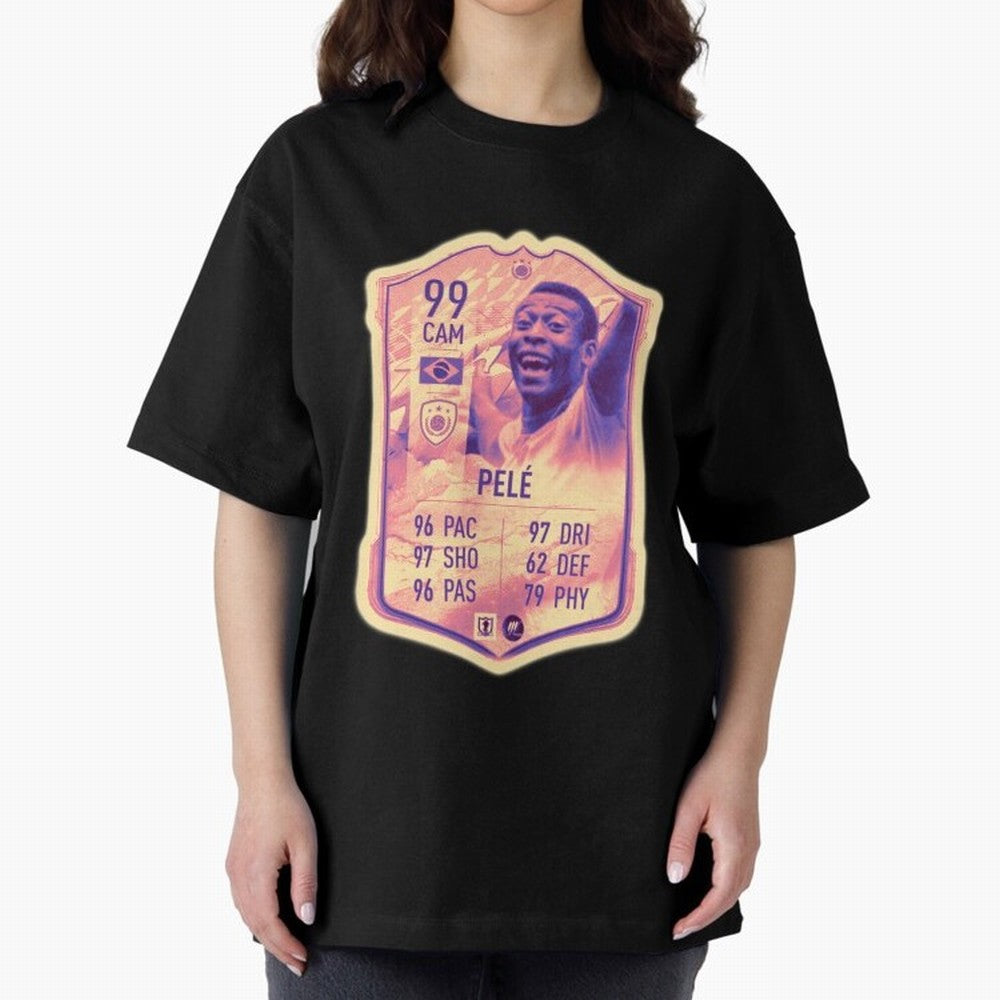 Pele Oversized T-Shirt Show Championship Spirit for Match Day Hype around FIFA World Cup 2026 USA Canada Mexico, Messi, Neymar and Mbappe, England, Stadium Chants, National Pride, Trophy Dreams and Unforgettable Football Memories; Perfect for