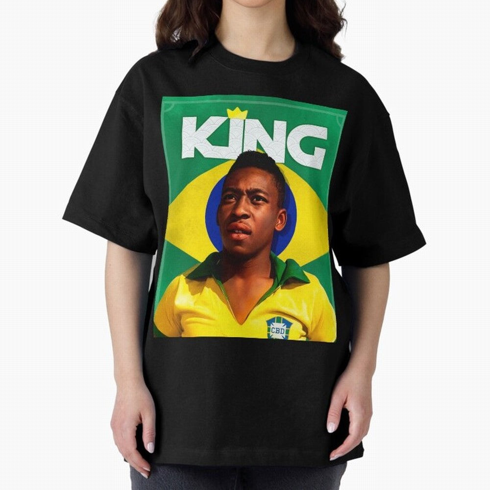 King Pele Oversized T-Shirt Fuel the Hype around FIFA World Cup 2026 Spirit, Built around Spain, CR7 and Messi, Champion Mindset, Group Stage Buzz, Knockout Tension and Passionate Fan Culture; Perfect for Fans, Collectors, Family Gatherings, Watch