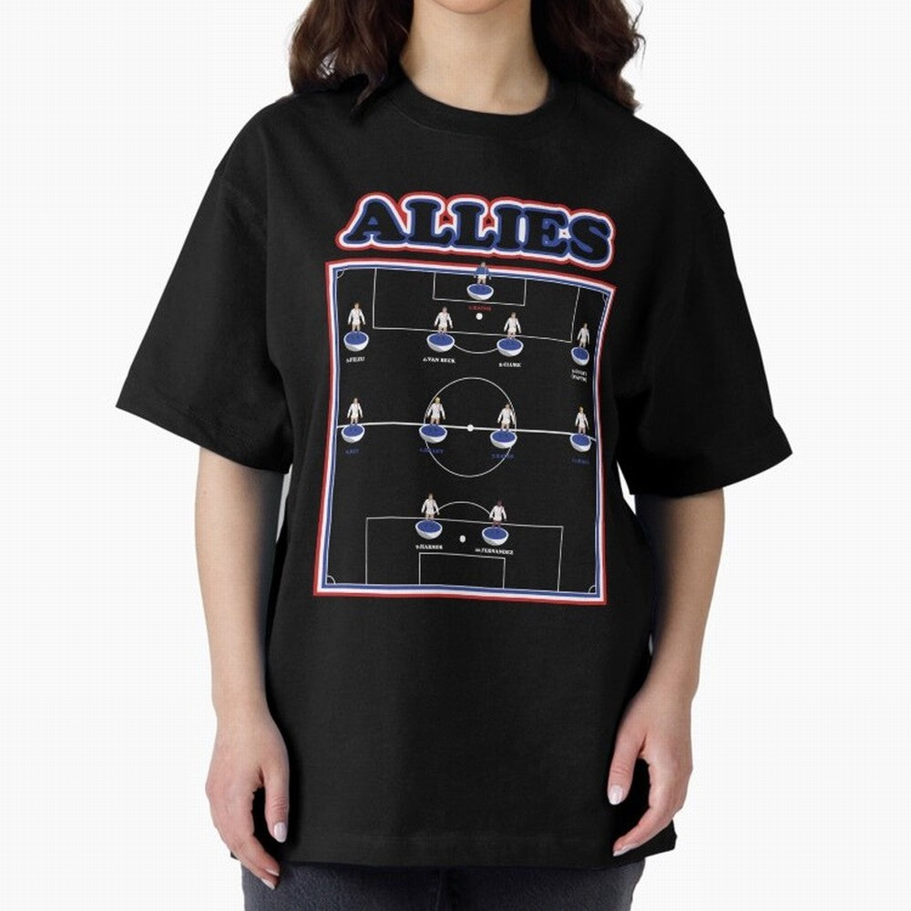 The Allies Team Line Up Oversized T-Shirt Keep the Match Day Mood of Match Day Hype around FIFA World Cup 2026, Messi, Argentina, France and Brazil, Goal Celebration Energy, Supporter Heritage, Football Icons and Worldwide Tournament Joy; Ideal for
