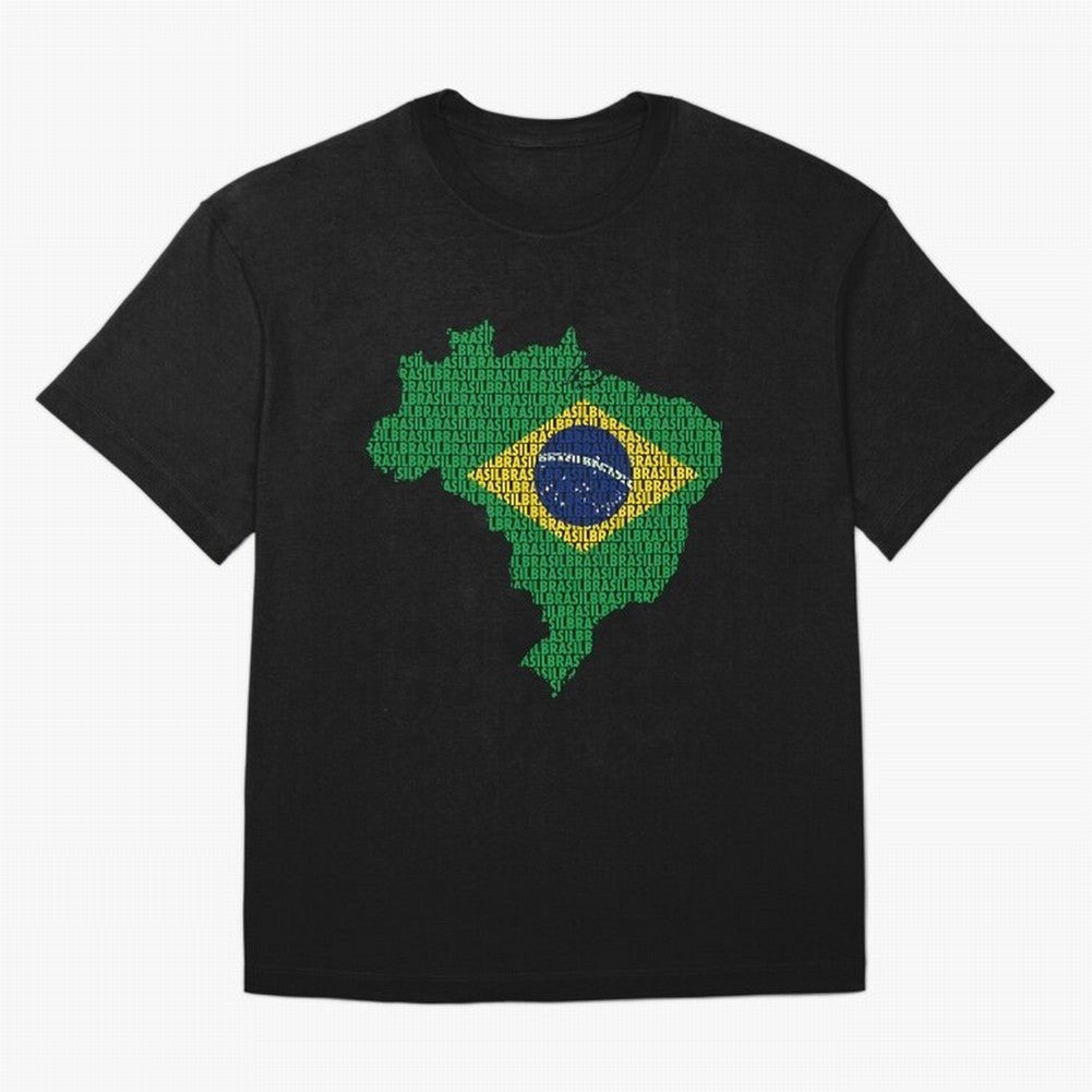 Map of Brazil (Brasil) Classic T-Shirt Celebrate Fan Culture around the FIFA World Cup 2026 Group Stage Journey through Haaland and Mbappe Highlights, Brazil Pride, Football History, Final Match Energy, Crowd Noise and Once in a Lifetime Moments;